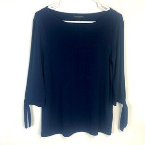 Banana Republic navy blue 3/4 open sleeve jewel neck top S